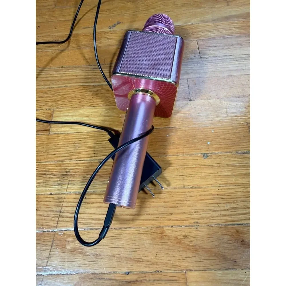 DASEN Rose Gold Wireless Bluetooth Karaoke Microphone Speaker USB Rechargeable